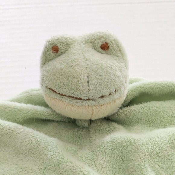 Angel Dear green frog plush lovey security blanket eyes open - Picture 2 of 7